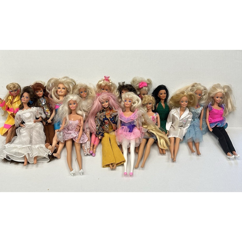 Vintage Mattel Barbie Doll Lot of 17 — 1980s 1990s Superstar Era Fashion Clothes